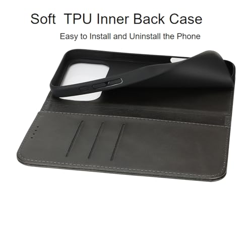 Wallet Case for iPhone 17 Pro,Flip Folio Purse with Card Holder,6.3",Black | Premium PU Leather, Flip Folio Purse Case, with Card Slot, Stand Holder,Magnetic Closure, TPU Shockproof Protective Case - color: Black, size: iPhone 17 Pro