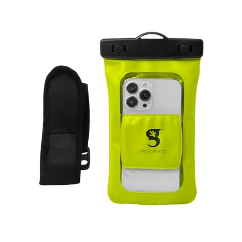 geckobrands Float Phone Dry Bag with Arm Band - Floating Watertight Dry Bag Phone Pouch, Fits Most iPhone and Samsung Galaxy Models Green - color: Green