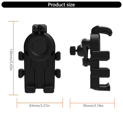 Motorcycle Phone Holder with Vibrations Dampener Nonslip Mount Handlebar Cellphone Mount - color: Black rear view mirr