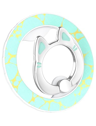 Magnetic Phone Ring Holder for magsafe, Cartoon Cat Snap, Glitter Magnetic Grip Compatible with iPhone 16 15 14 13 12 Pro max,Pro,Plus,Mini, Adjustable Kickstand, Green - color: Green