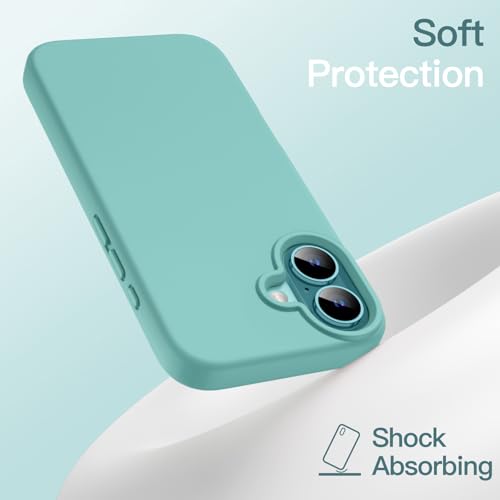 JETech Silicone Case for iPhone 16, Teal | Silky Soft Touch, Shockproof Protection, Scratch Resistant, Microfiber Lining - color: Teal, size: iPhone 16
