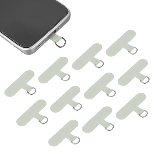 uxcell 12pcs Phone Tether Tab, Universal Phone Lanyard Patch T Shape Cell Phones Strap Replacement Part for Most Smartphone Cases, Grey - color: Grey