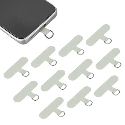 uxcell 12pcs Phone Tether Tab, Universal Phone Lanyard Patch T Shape Cell Phones Strap Replacement Part for Most Smartphone Cases, Grey - color: Grey