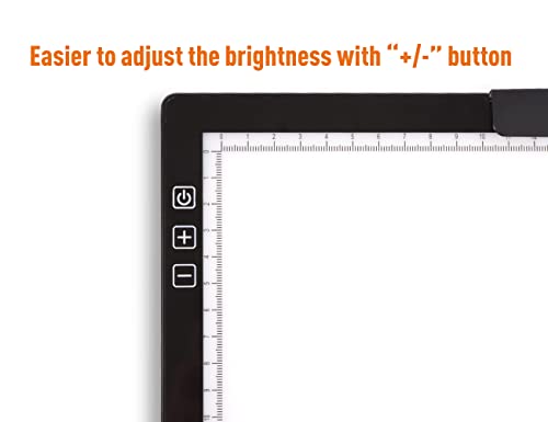 Wireless Rechargeable A4 LED Light Pad w/Built-in Riser Stands, 6 Levels of Brightness, Evenly Illuminated Light Box for Tracing and Weeding Vinyl, Slim and Lightweight Diamond Painting Light Board - style: Rechargeable-A4 Black