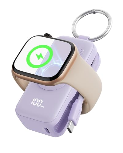 INIU SnapGo Portable Charger, 5000mAh Mini Power Bank for Apple Watch - color: Purple