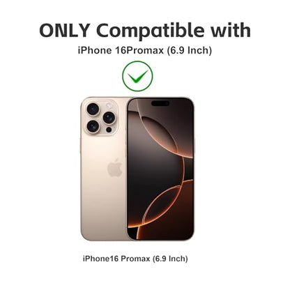 2 Pack Matte Privacy Screen Protector for iPhone 16 Pro Max Screen Protector Anti-Glare, Anti-Spy Tempered Glass Film, Smooth and Responsive Touch Anti-Scratch Glass