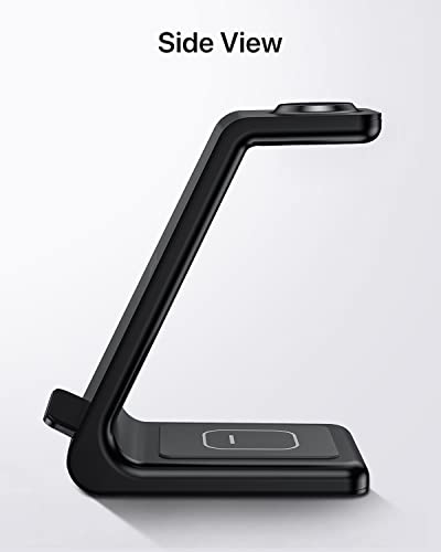 Intoval Wireless Charger,Wireless Charging Station for Samsung Galaxy Phone/Watch/Buds,fit for Galaxy S25/S24/S23/S22,Note20/10/Z Fold/FLI,Watch 8/7/6/5/4/Active 2/1, Buds3/2/Pro/Live(S3,Black)