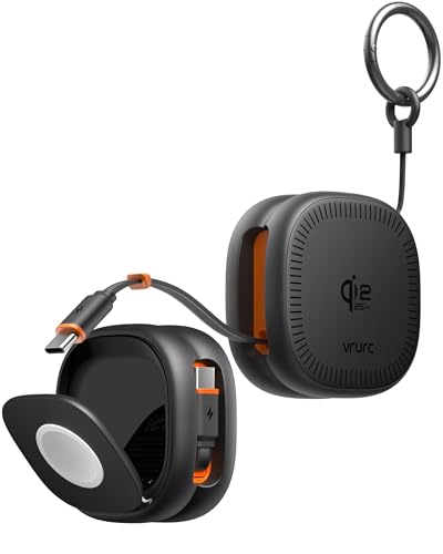 VRURC Qi2.2 25W Magnetic Wireless Charging Station,3 in 1 Travel Charger - color: Black