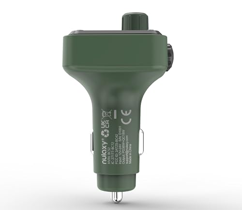 Nulaxy 54W Bluetooth 5.3 Car Adapter, FM Transmitter 4-Port Fast Charging - color: Green
