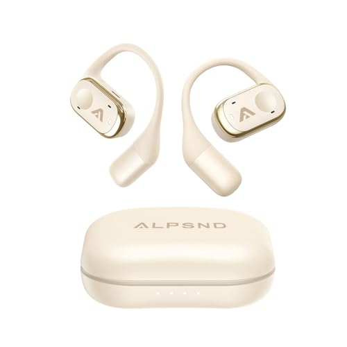 Joy Open-Ear Headphones, Wireless Bluetooth 5.4 Earhook Earbuds - color: Beige