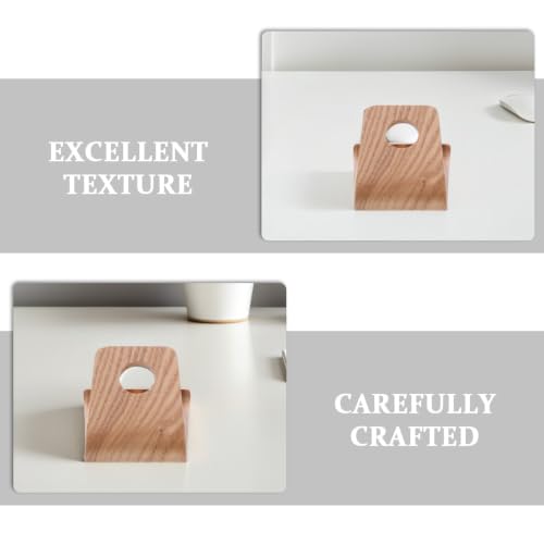 ibasenice 2pcs Cell Phone Stand Wooden - Desktop Smartphone Holder with Cable Management - Non-Slip Mobile Stand for Tablets - Countertop Organizer for Office and Home