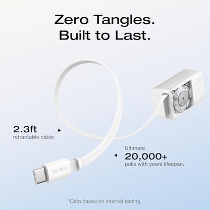 EF ECOFLOW Rapid 45W Power Bank 10000mAh Portable Charger with Built-in USB C 2.3ft Cable and USB C&A Port Travel Essential Battery Bank with Digital Display for iPhone 17/16 Series, Galaxy, ipad - color: White
