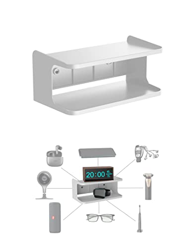 Bedside Wall Shelf Organizer, Small Bedside Shelf, (White) - color: White