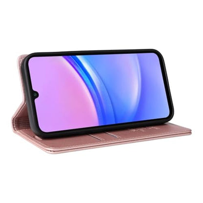 Compatible with Samsung Galaxy A17 Wallet Case PU Leather Flip Folio Case with Card Holder Magnetic Closure Shockproof Protective Phone Cover Rose Gold - color: Rose Gold, size: Samsung A17
