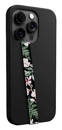Phone Loops: Non-Elastic Phone Grip, Phone Strap, Phone Holder for Hand - Small, Light and Discreet Phone Loop Cell Phone Holder for Hand - Phone Finger Holder - color: Fabric: Bloom
