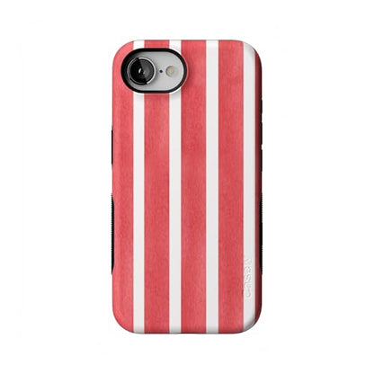 Casely iPhone 16e Case | East Coast Summer | Red Stripes | Bold Protective Design | Compatible with MagSafe - color: East Coast Summer | Red Stripes