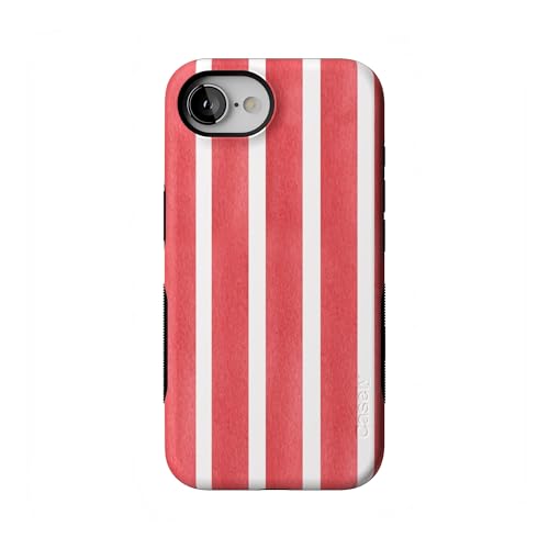 Casely iPhone 16e Case | East Coast Summer | Red Stripes | Bold Protective Design | Compatible with MagSafe - color: East Coast Summer | Red Stripes