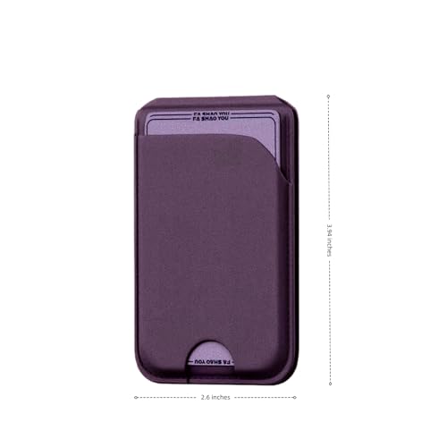 Magnetic Wallet for Mag-Safe with Adjustable Stand, 5 Card Holder, RFID Blocking,Upgraded Leather Card Holder Wallets Compatible with iPhone 17 16 15 14 13 12 Series - color: Deep purple folding support