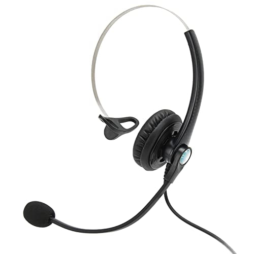 Single-Ear Wired Headset with Noise Cancelling for HD Crystal Clear Calls in Call Center Office (Dual 3.5mm Interface) - size: Duale 3,5-mm-Schnittstelle