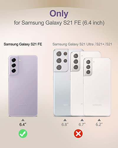 SURITCH for Samsung Galaxy S21 FE Clear Case 6.4" (Only), [Built-in Screen Protector] Full Body Protective Hard Shell+Soft TPU Phone Case for Samsung S21 FE -(Lavender Blue Edge) - color: Lavender Blue Edge