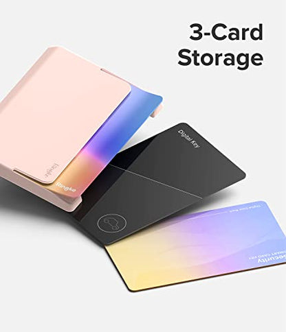 Ringke Side Slot Card Holder for Phone Case, Business Card Holder for Women, Men, ID Credit Card Holder Stick on, Phone Wallet Compatible with iPhone, Galaxy, and Pixel - Peach Pink - color: Peach Pink