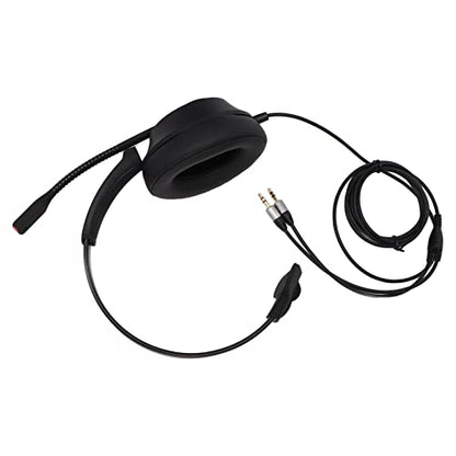 ciciglow Telephone Headset, Monaural Headset Built in HD Microphone Noise Cancellation 3.5mm Corded Communication Single Sided Ear Headphone Suitable for PC