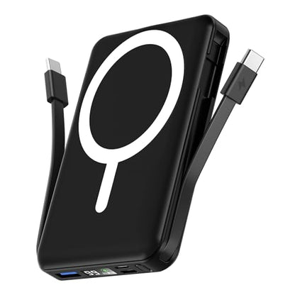 podoru for Magsafe Power Bank, 10000mAh Magnetic Portable Charger - color: Black