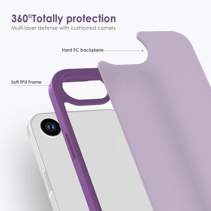 TENOC Phone Case Compatible with iPhone SE (2nd 2020 and 3rd 2022 Generation) & iPhone 7 & iPhone 8, Dark Purple Case Translucent Protective Bumper Matte Hard Back Cover for 4.7 Inch - color: Dark Purple, size: iPhone 7/8/SE