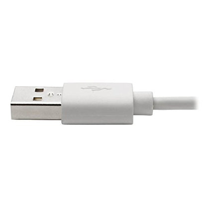 TRIPP LITE Right-Angle Lightning to USB Sync Charging Cable for iPhone iPad Apple White MFI Certified 3' (M100-003-LRA-WH)