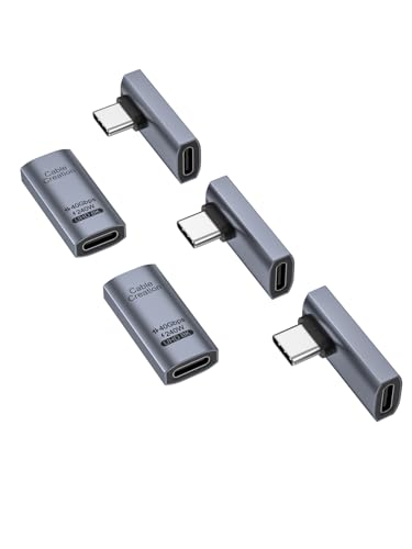 CableCreation 90 Degree USB C Adapter 5 Pack, USB C Adapter 40Gbps 240W - size: 5PCS, style: Middle Angle