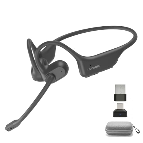 NUROUM OpenEar Pro 2 Bluetooth Headphones with Mic, Dongle and Bag