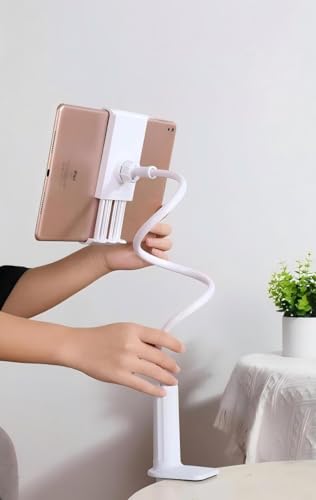 Gooseneck Phone Holder for Bed, 39.4 Inch Flexible Cell Phone Stand with Clamp, Adjustable Overhead Phone Mount for Desk, Bedside, Video Recording, Live Streaming, Compatible with iPhone & Smartphones