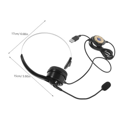 Mikikit Single Ear Headset with Microphone Comfortable Wired Business Headset for Calls Noise Reduction Technology for Gaming and Professional Use Durable Design