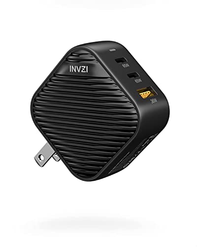 INVZI GaNHub 65W GaN USB C Charger 3-Port, PPS PD Fast Charger Foldable Wall Charger for MacBook Pro/Air, iPad Pro, iPhone 16/15 Pro Max, Galaxy S24/S23, Pixel, Steam Deck and More