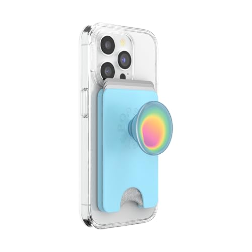 PopSockets Phone Wallet for MagSafe with Grip- Butterfly Pea Blue - color: Aura Butterfly Pea Blue, style: MagSafe