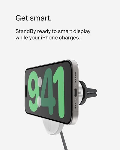 Belkin 15W MagSafe-Compatible Wireless Car Charger, Vent Mount - style: Charging Mount