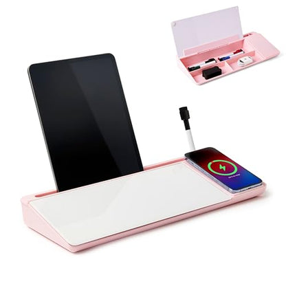 Desktop Dry Erase Board with Charger - color: Pink Base