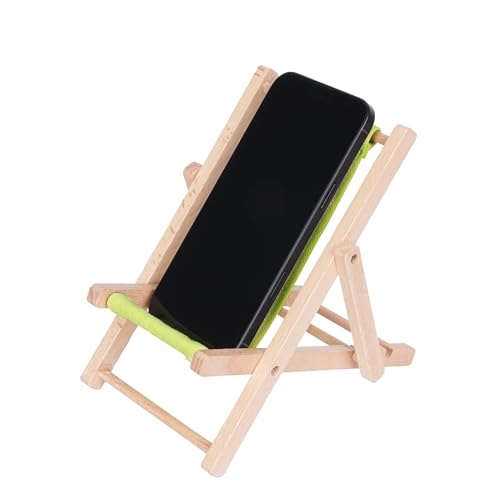 Foldable Wooden Cell Phone Stand, Phone Holder for Desk - color: Yellowish green