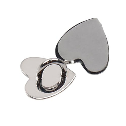 Phone Charm Hook Adhesive Phone Finger Grip Hook, Heart Shaped - color: Silver