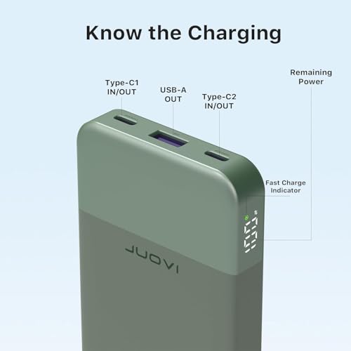 JUOVI Portable Charger 35W 10000mAh Power Bank - color: Green