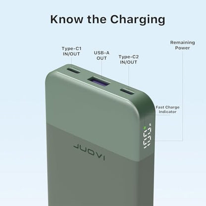 JUOVI Portable Charger 35W 10000mAh Power Bank - color: Green