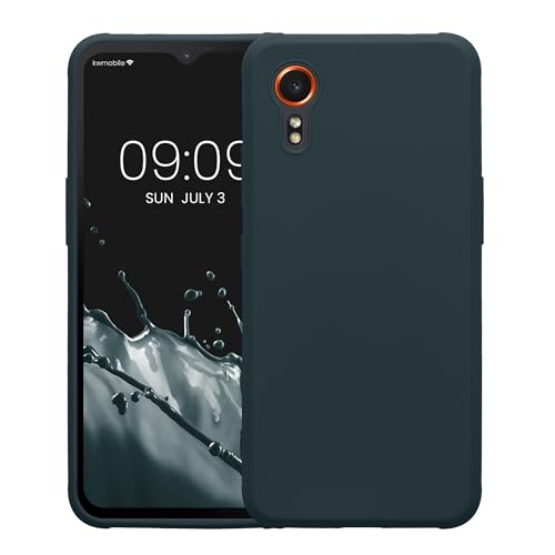 kwmobile Case Compatible with Samsung Galaxy Xcover7 Case - Soft Slim Protective TPU Silicone Cover - Dark Slate - color: Dark Slate