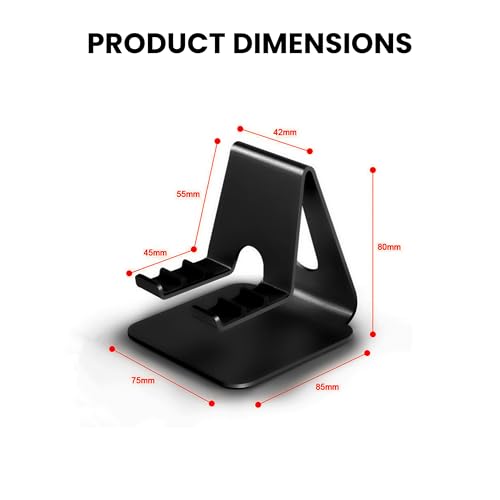 Black Phone Stand for Desk | 3 Positions Adjustable Cellphone Holder for Desk | Black Metal Phone Stand Tablet Holder | Desktop Tablet Stands Office Accessories | Compatible with All Devices - style: K
