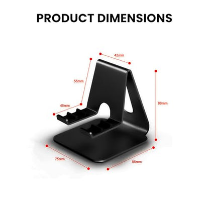 Black Phone Stand for Desk | 3 Positions Adjustable Cellphone Holder for Desk | Black Metal Phone Stand Tablet Holder | Desktop Tablet Stands Office Accessories | Compatible with All Devices - style: K