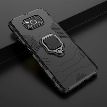 Max Power Digital Magnet Case for Xiaomi Poco X3 NFC/Poco X3 Pro Shockproof Hard Phone Cover with Grip, Metal Ring Kickstand Bumper Shell [Compatible with Magnetic Car Mount] (Navy) - color: Navy, size: Xiaomi Poco X3