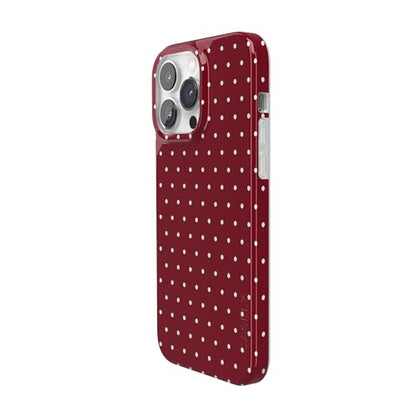 Casely iPhone 14 Pro Case | On the Dot | Maroon Polka Dot | Compatible with MagSafe | Classic Ultra Slim Design - color: On the Dot | Maroon Polka Dot, size: Iphone 14 Pro