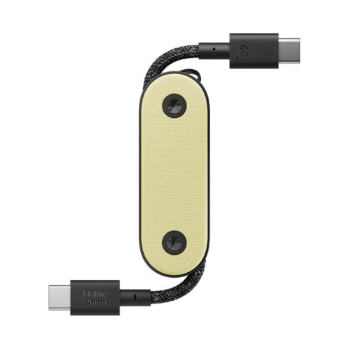 Native Union Pocket Cable 60W – Reinforced Braided USB-C to USB-C Portable Charging Cable – Compatible with iPhone Air, 17e, 17 Pro Max, iPad Pro M5, iPad Air M4, Galaxy S26, Flip/Fold 7 (Lemon) - color: Lemon