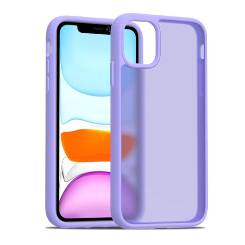 TENOC Phone Case Compatible with iPhone 11, Light Purple Case Translucent Protective Bumper Matte Hard Back Cover for 6.1 Inch - color: Light Purple, size: iPhone 11