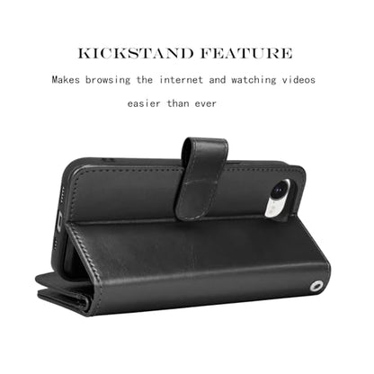 NJJEX Compatible with iPhone 16E Wallet Case, 9 Card Slots, Black | PU leather folio flip, detachable magnetic phone cover, integrated kickstand, included lanyard - color: Black, size: iPhone 16E