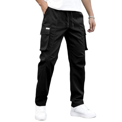 Men Cargo Pants Ripstop Heavy Duty Tactical Waterproof Deep Pockets Casual Beach Construction Tactical Pants for Men - color: A Black, size: X-Large